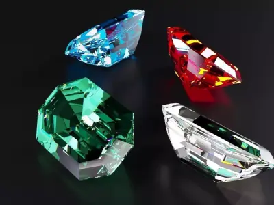 Emerald diamond 3D model