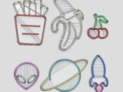 Neon Sign Pack 2 Low-poly 3D model