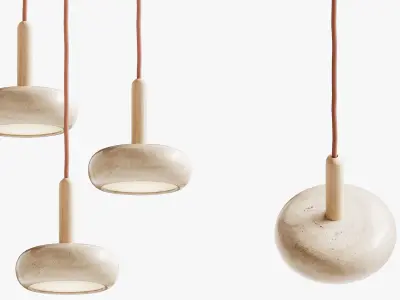 Natural Stone Pendant Light 3D model