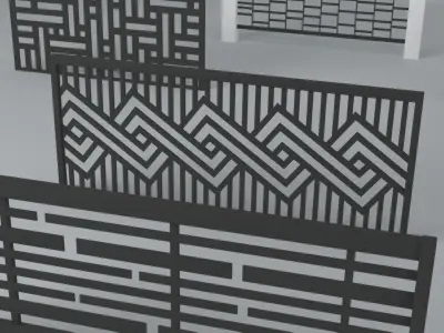 Modern Fences 3D model