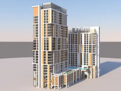 Hotel Building 3D model 111