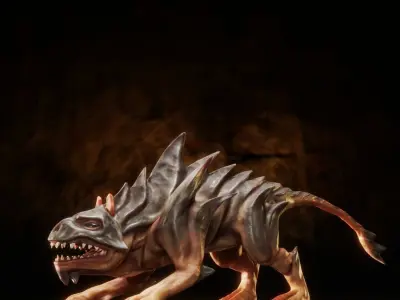 Dog like Monster Low-poly 3D model