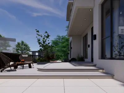 modern house design  lanscape design 3D model
