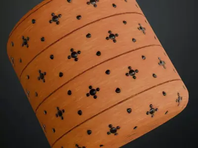 Medieval Horizontal Wood Planks with Iron Floral Studs PBR  Texture