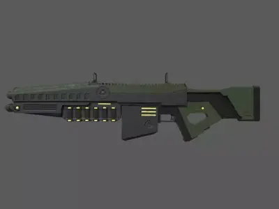 SciFi Rifle Low-poly 3D model