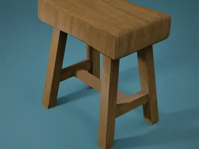 Free Stool Pack of 4 - PBR Lowpoly 3D model - Cuboidal Studios Free low-poly 3D model