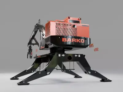 Knuckleboom Log Loader model 495B - 595B and 295B Low-poly 3D model