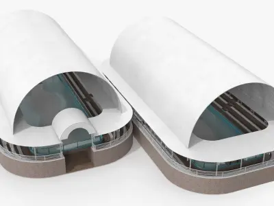  Crocodile Show Arena with Arched Roof Structure 