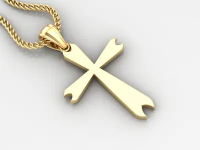 Light Gold 18K Cross Pendant 1CP005 3D print model