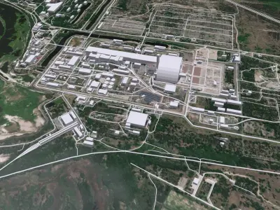 Cityscape Chornobyl  nuclear power plant in Ukraine 3D model