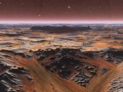 Mars Plate with crater in center  realistic 3d scene PBR  3D model