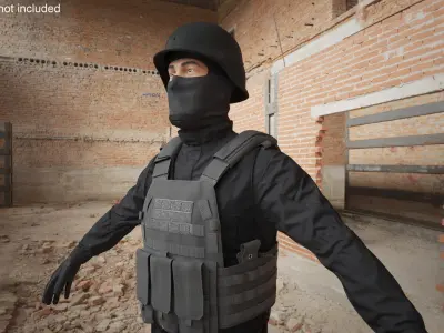  SWAT Operator in Tactical Vest Black 