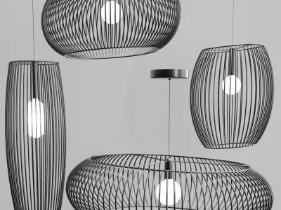 LELLEST COLLECTION pendant light made of wire mesh 3D model