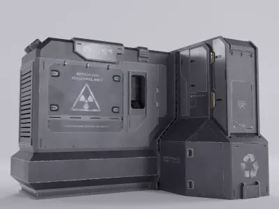 Cyberpunk City Assets - 02 The Recycling Station Low-poly 3D model