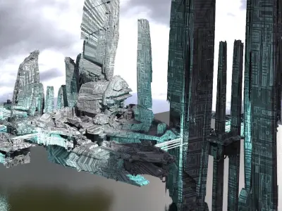 Halo Forerunner Inspired Gateway Connectors 3D model