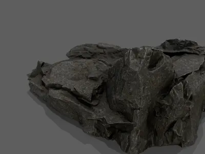 Stairs set of made out of rocks Low-poly 3D model