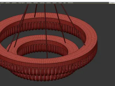 CURVED CRYSTAL BASKET TIERED CHANDELIER Low-poly 3D model