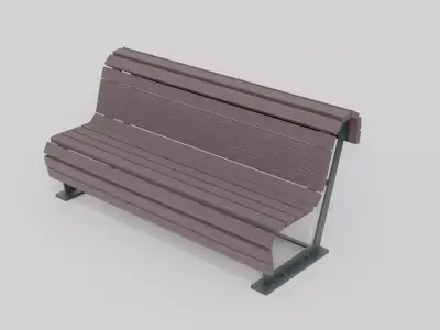 Outdoor Wooden Bench 13 Low-poly 3D model