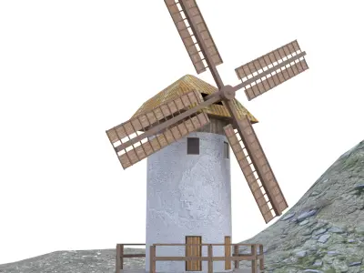 Old Windmill Low-poly 3D model
