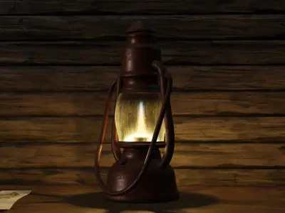 Oil Lamp - Lampa Naftowa  Low-poly 3D model