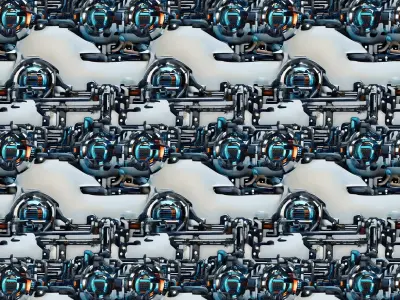 20 Seamless Sci-fi Patterns - White Cover Texture Texture