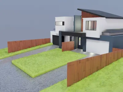 modern house building town house 3D model