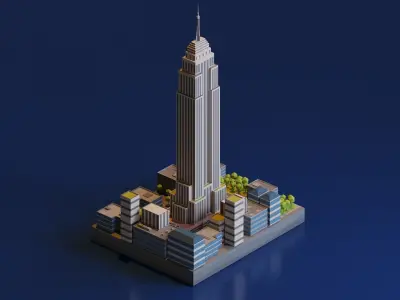 Empire State Building Low-poly 3D model