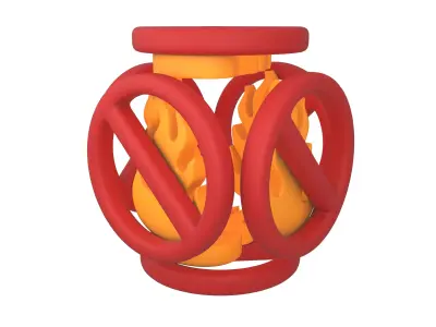 No Fire Icon V2 003 Low-poly 3D model