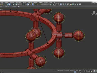 RADCLIFFE ROUND BARE BULB CHANDELIER Low-poly 3D model