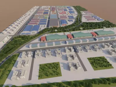 Industrial Factory-Factory building-Complex Petrochemical  3D model