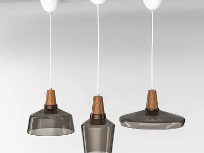 Set of 3 pendant lights 3D model