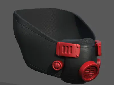 Gas mask scifi military futuristic  Low-poly 3D model