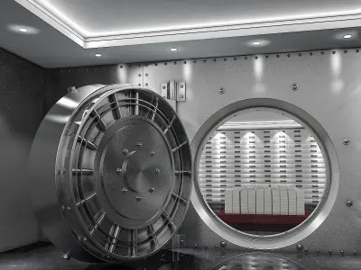Bank Vault and Coins 3D model
