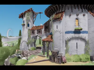 Stylized Fantasy Provencal Low-poly 3D model