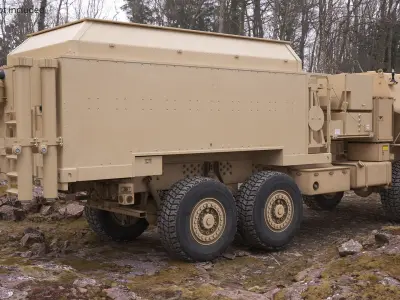  Military Command Control Truck with Enclosed Module Desert 