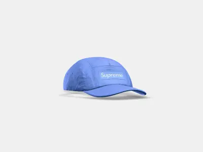 SUPREME LINEN FITTED CAMP CAP LIGHT BLUE 3D model