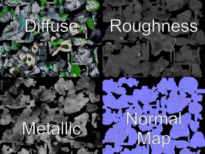 Futuristic Mech Warrior model pack Low-poly 3D model