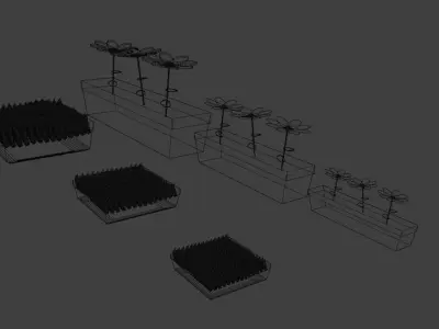 Flowers and grass low polly asset pack Low-poly 3D model