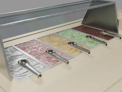 Stylized Ice Cream Cart Low-poly 3D model