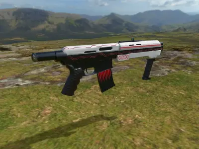 Sci-fi shotgun Low-poly 3D model get