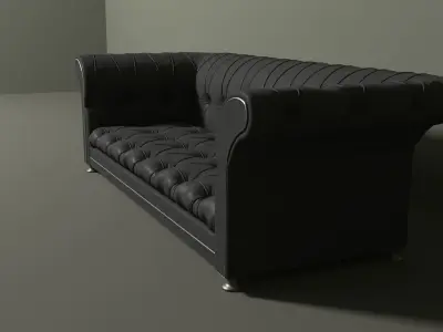 Chesterfield leather sofa 3D model