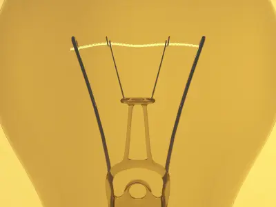 Incandescent Light Bulb With Filament Glow  Low-poly 3D model