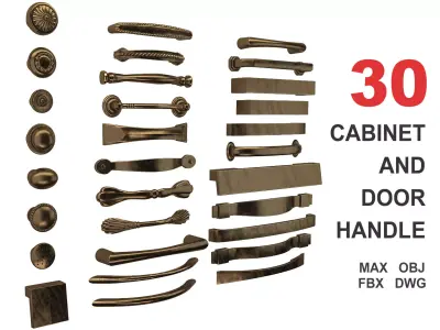 30 cabinet and door handle and knob 3D model