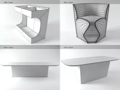 X12 different furniture 3D model