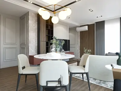 Design Living Room Modern Low-poly 3D model