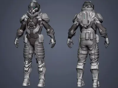 Battle suit Destroyer HIGHPOLY 3D model