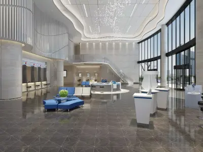 Bank Interior 02 3D model