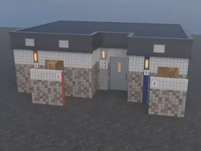 Public restroom 3D model