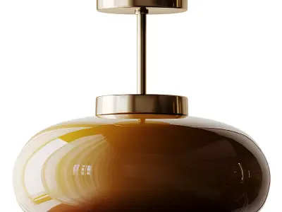 Medieval Vintage Semi Flush Ceiling Light 3D model