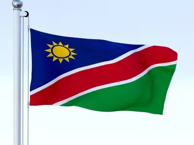 Animated Namibia Flag Low-poly 3D model